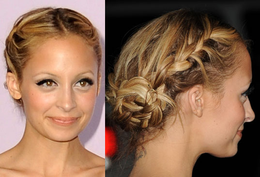 With a braid: (Perfect inspiration for braid, boho type hair: Nicole Richie)